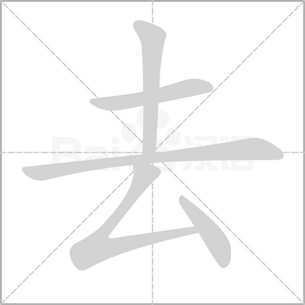 去的筆順動(dòng)畫演示