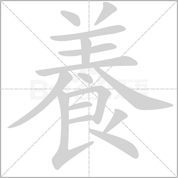 養(yǎng)的筆順動畫演示
